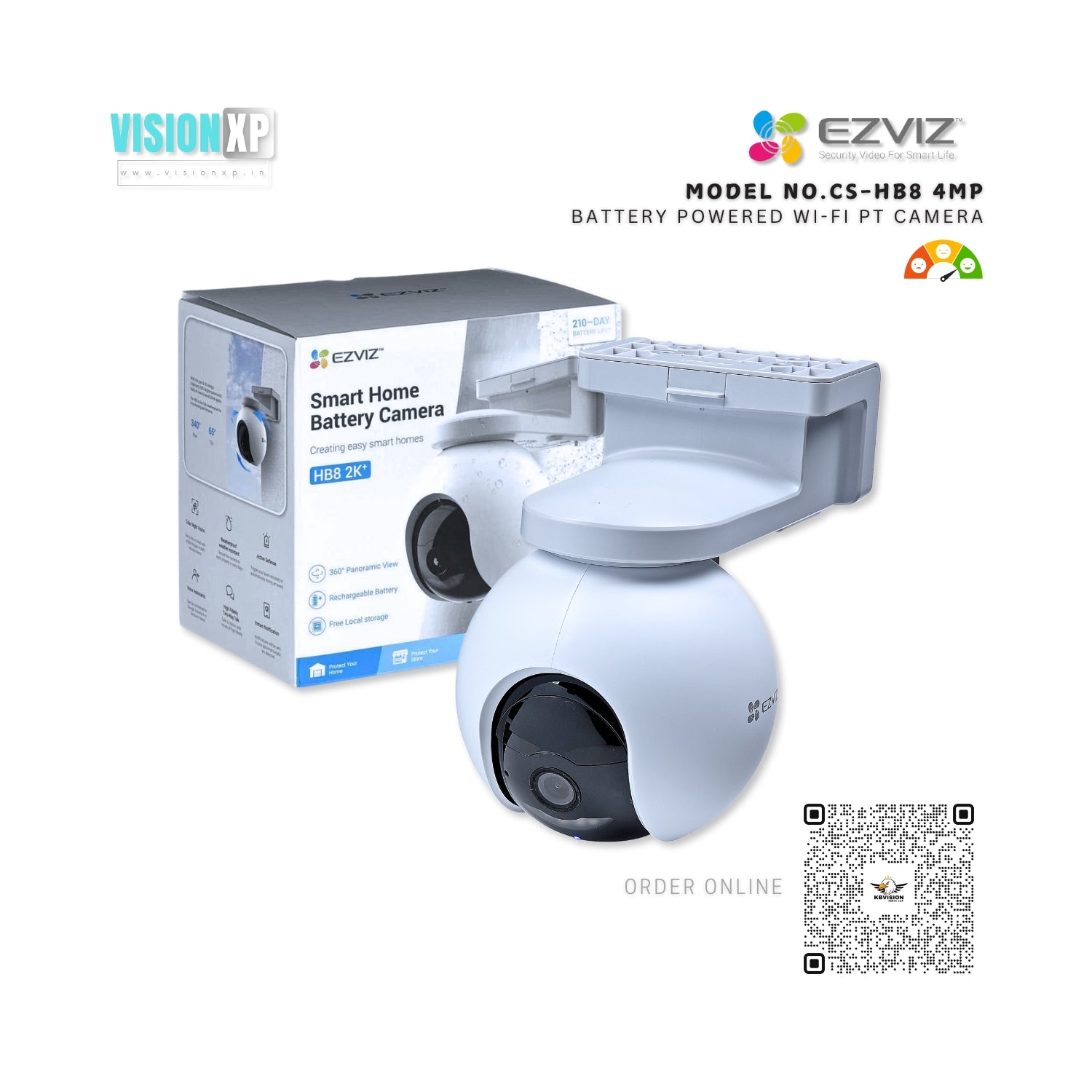 Ezviz HB8 4MP Pan & Tilt Battery Powered Wi-Fi Outdoor Camera Ezviz HB8 4MP Pan & Tilt Battery Powered Wi-Fi Outdoor Camera